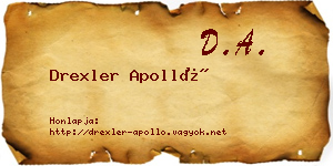 Drexler Apolló névjegykártya